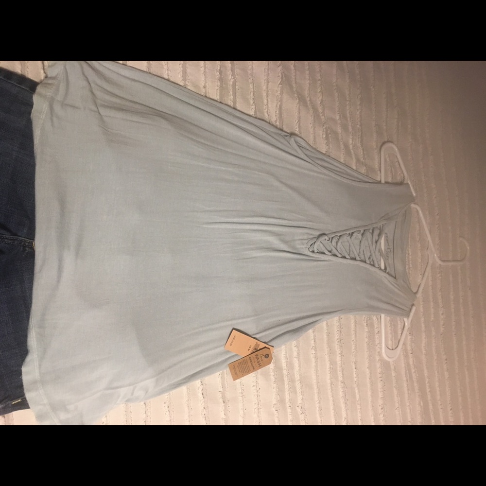 Light blue dressy tank top